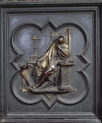 San Juan Evangelista, panel A de las Puertas Norte del Baptisterio de San Giovanni, 1403-24